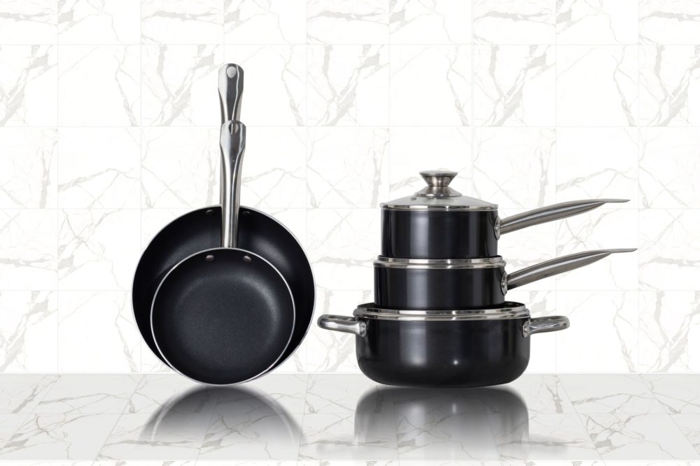 Pots and pans for use on a gas stove
