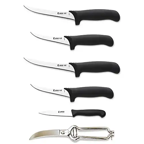 JERO Boning Knife Set - Pro4 Series - With Poultry Shears - In Gift Pack - Professional Knives Made In Portugal - Batil Brand Pro Poultry Shears