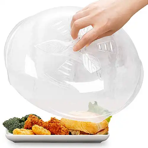 Microwave Cover for Food Microwave Splatter Cover 11 12 Clear Microwave Plate Cover Dish Covers for Microwave Oven Cooking Anti-Splatter Guard Lid with Steam Vents BPA Free Large 11.8 Inches
