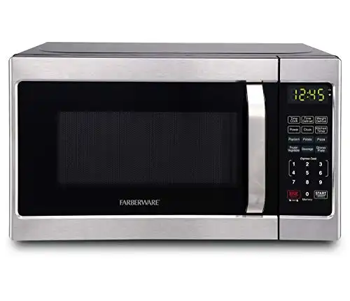 Farberware Classic Microwave Oven, 0.7 Cu. Ft., 700-Watt, with Child Lock, Brushed Stainless Steel