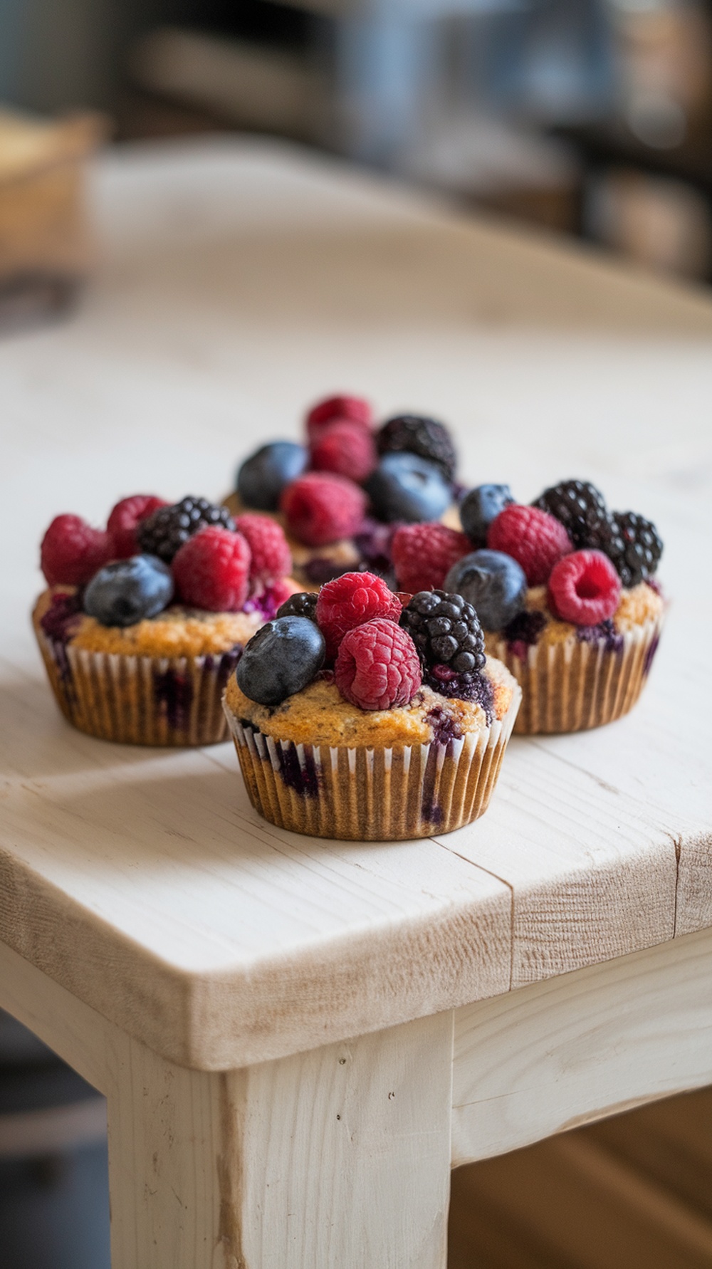 Delicious chia seed and berry muffins