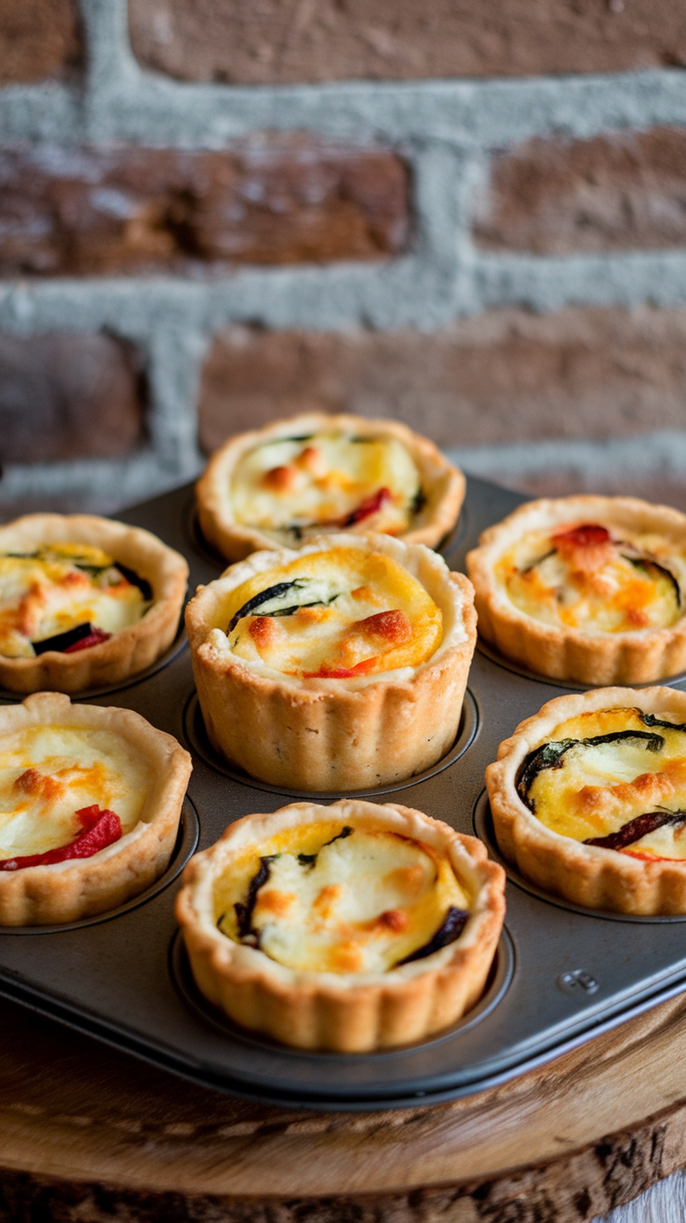 Mini quiches baked in a muffin tin