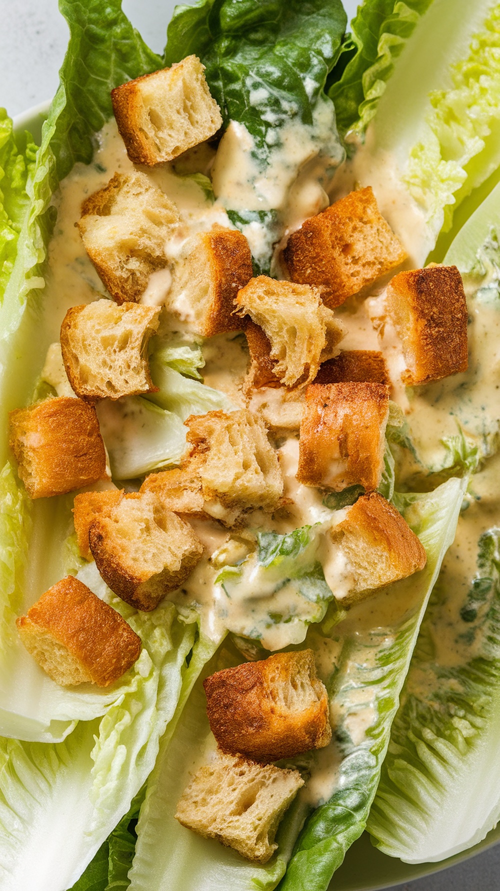A bowl of classic Caesar dressing with garlic, anchovies, and parmesan.