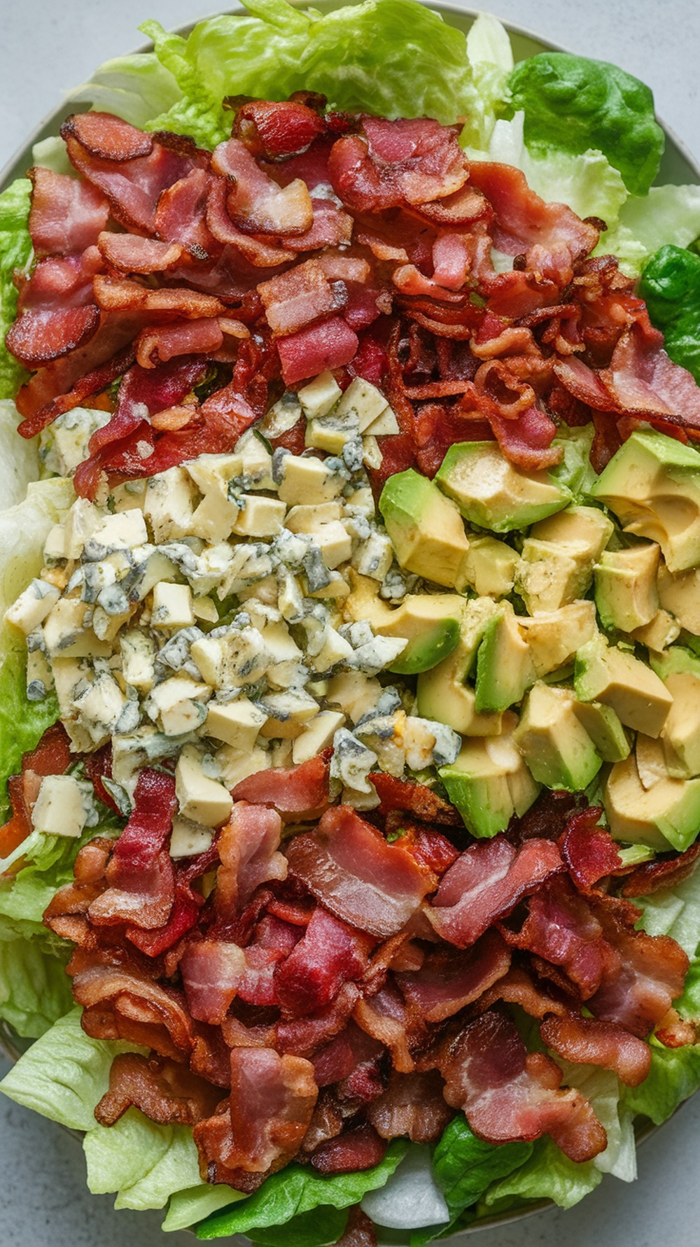 Cobb Salad with bacon, avocado, blue cheese, and mixed greens