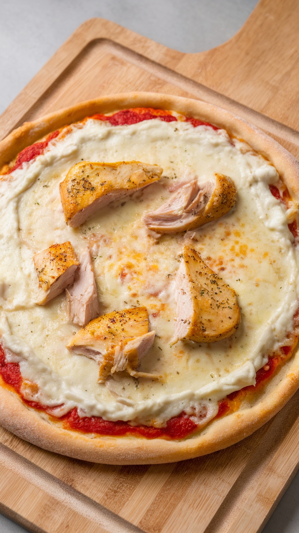 Delicious Rotisserie Chicken Alfredo Pizza