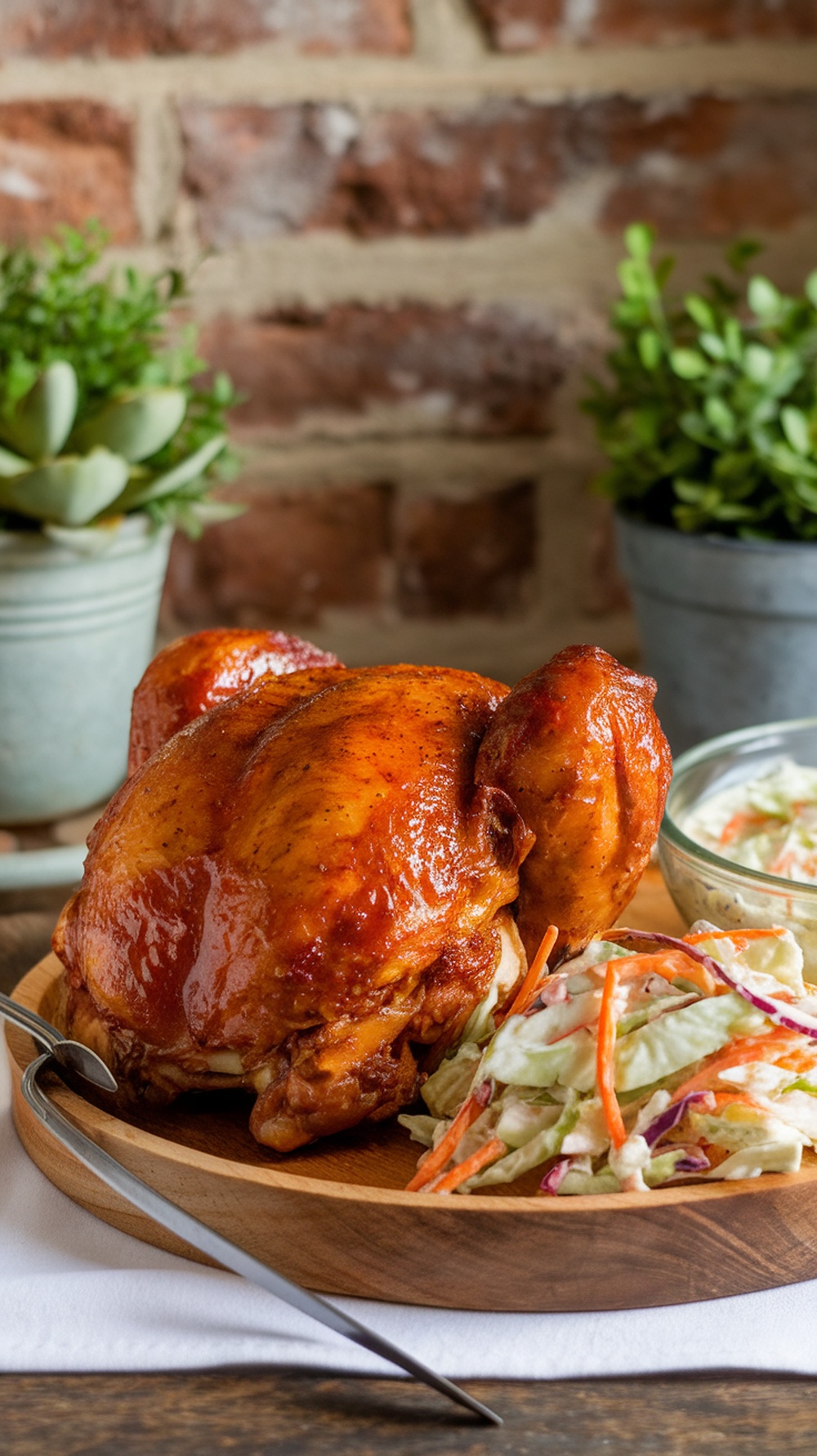 Honey Mustard BBQ Chicken served with coleslaw
