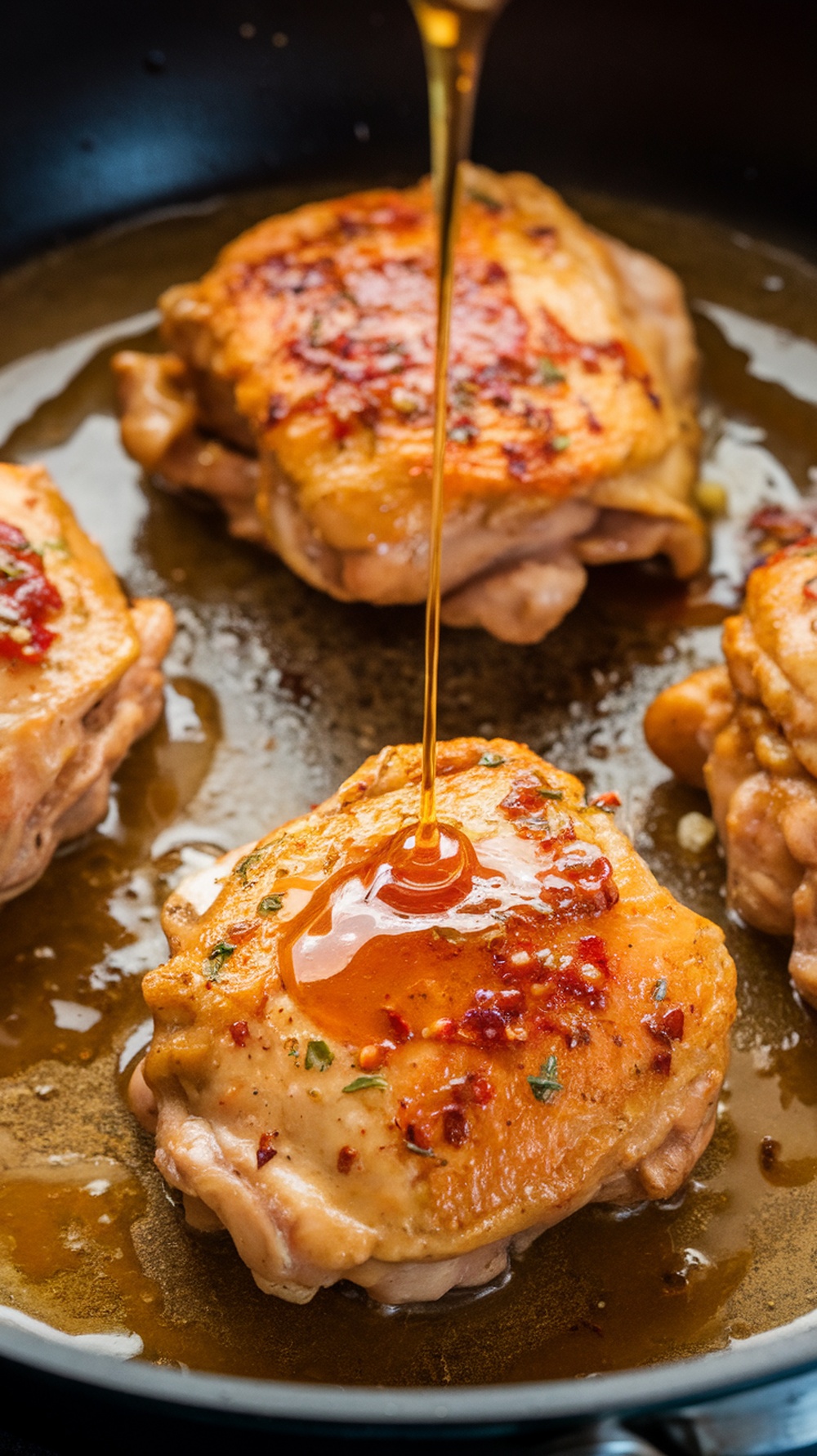 Spicy honey mustard chicken thighs