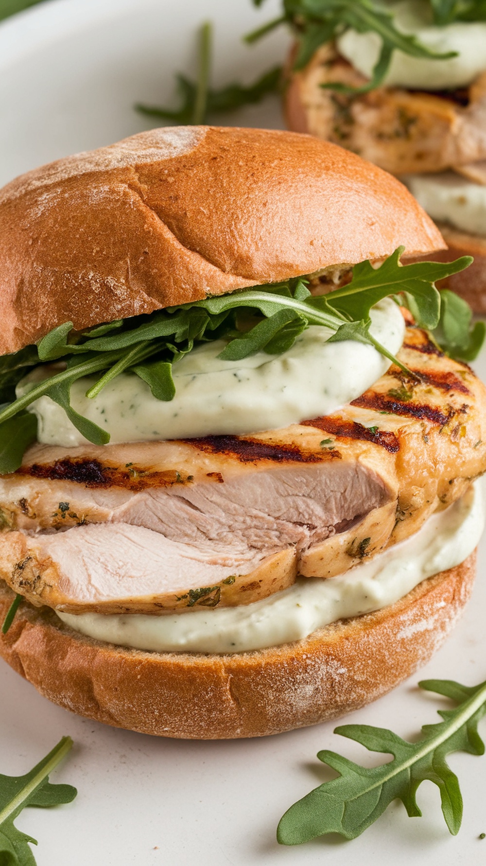 Lemon Herb Grilled Chicken Sandwich with Garlic Aioli