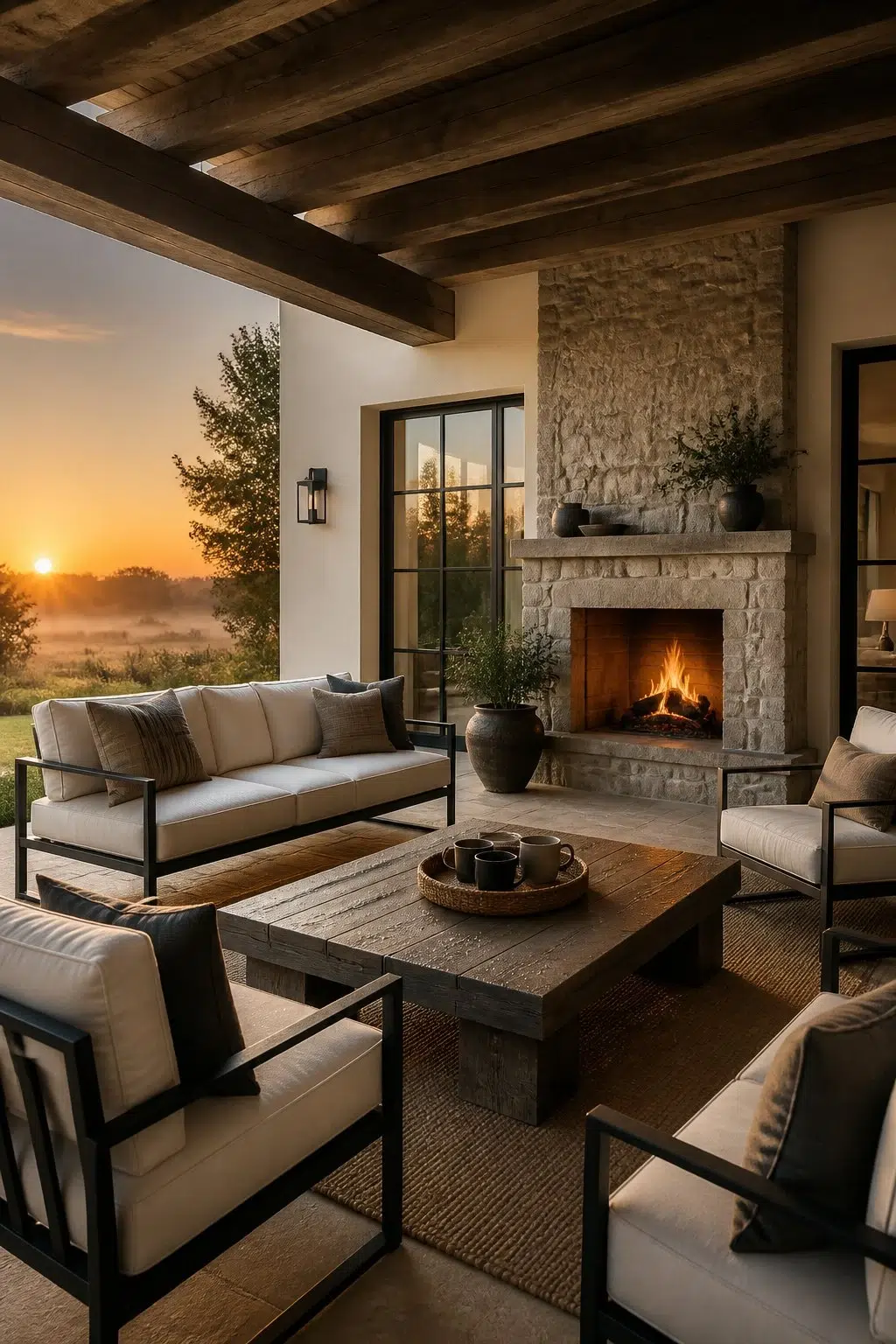 rustic modern patio featuring A La Mode by Sherwin-Williams