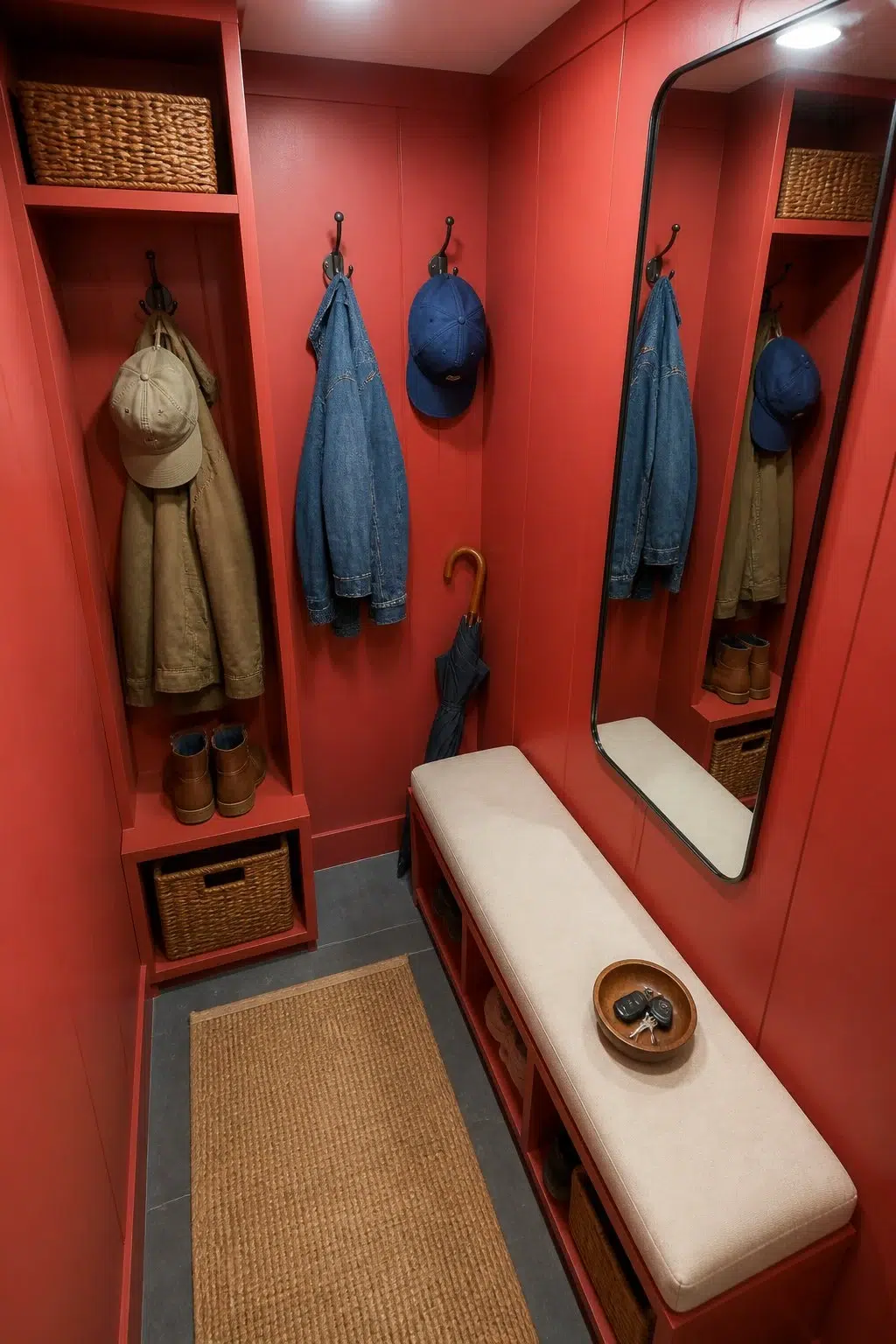 Ablaze paint in a small mudroom