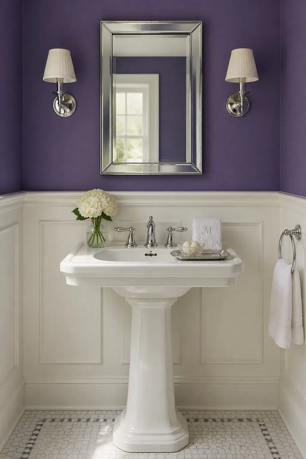 African Violet — traditional bathroom