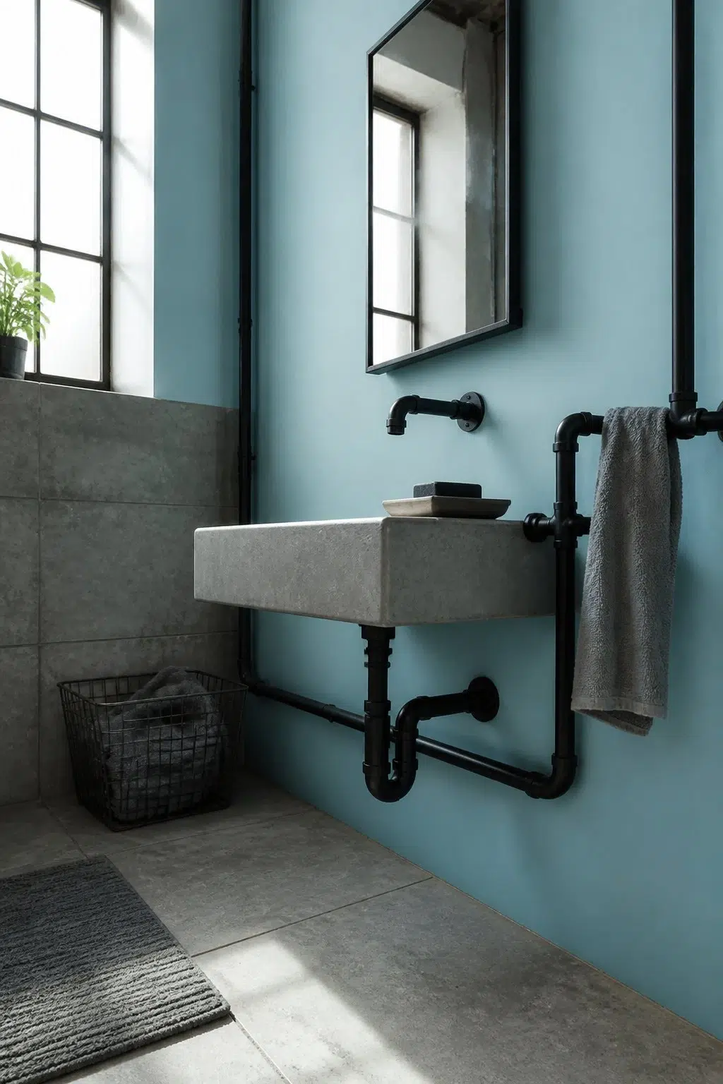 After the Rain — industrial bathroom
