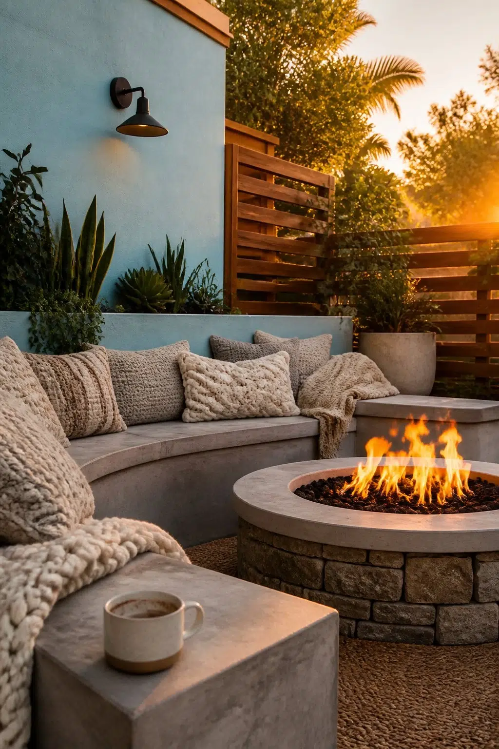 warm patio featuring After the Rain by Sherwin-Williams