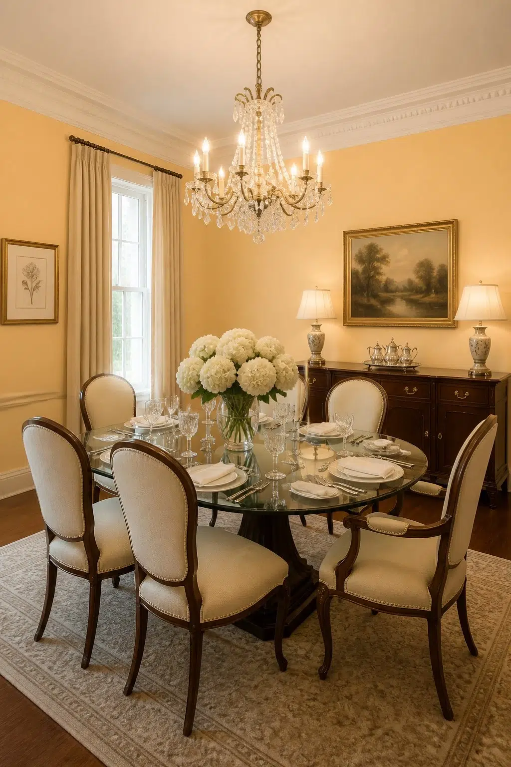 Afterglow paint in a elegant dining room