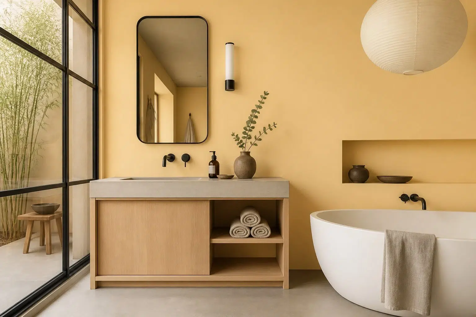 Afterglow paint color — Bathroom (Japandi)