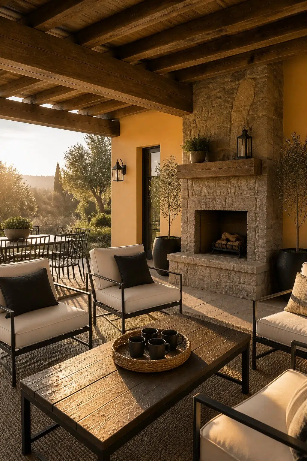 rustic modern patio featuring Afterglow by Sherwin-Williams