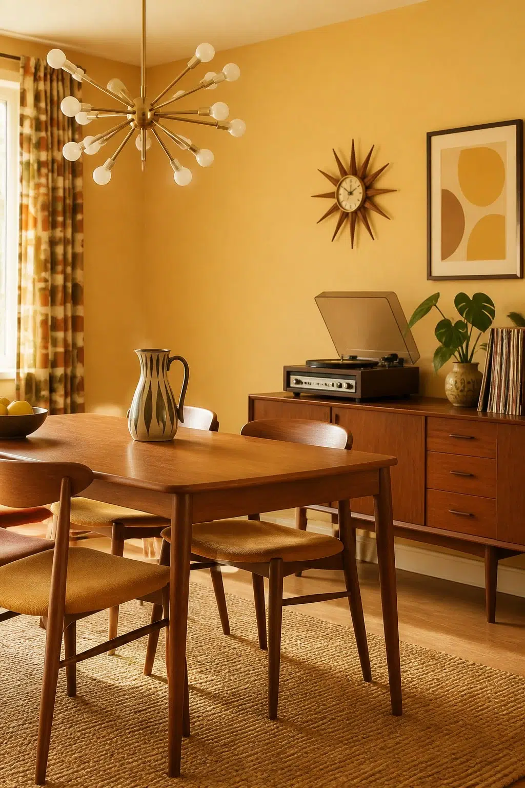 Afternoon paint in a mid century dining room