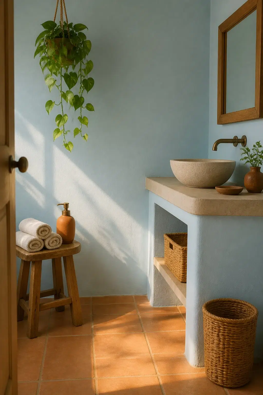 Agua Fría — earthy bathroom