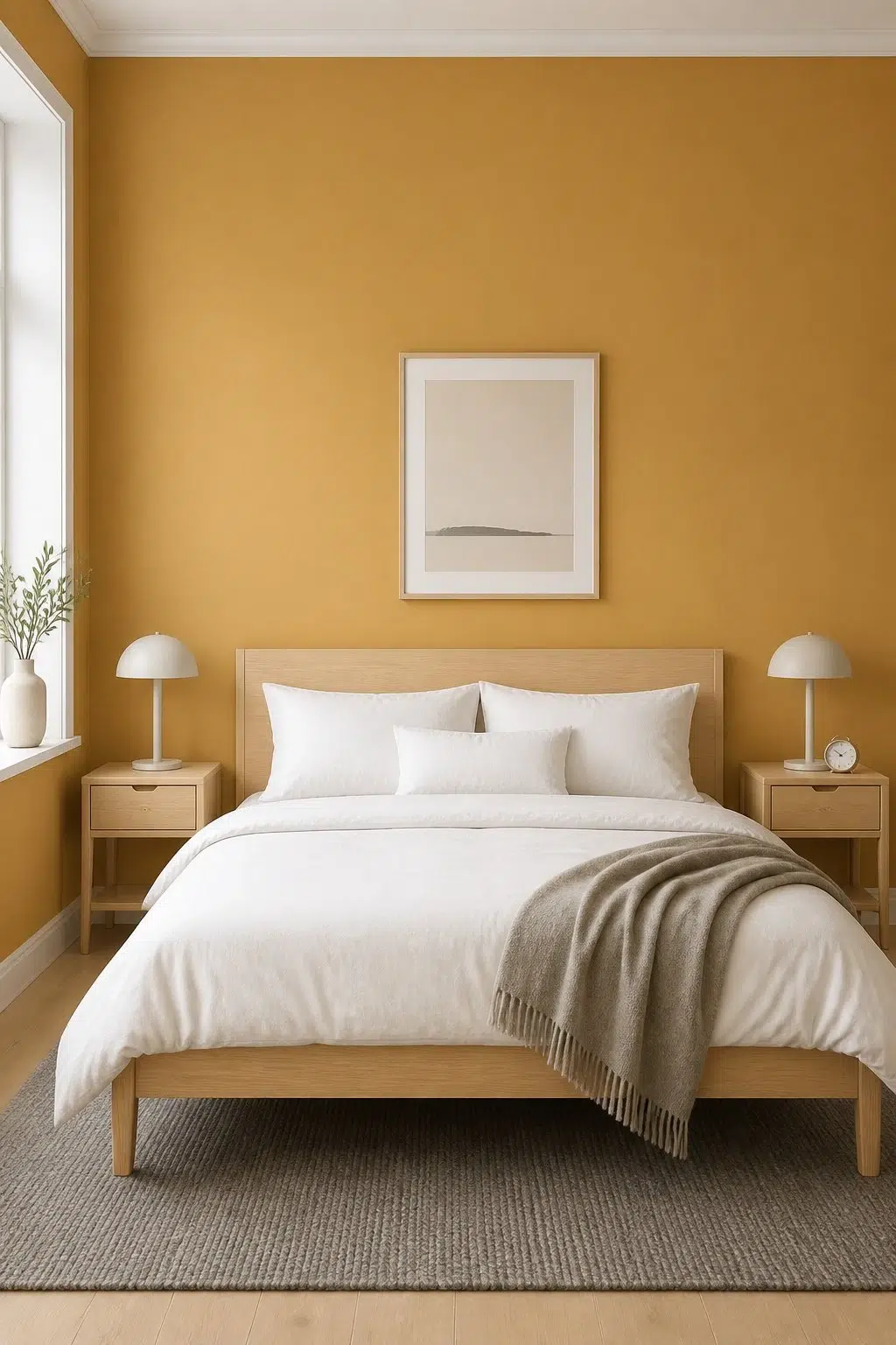 A scandinavian bedroom painted in Alchemy