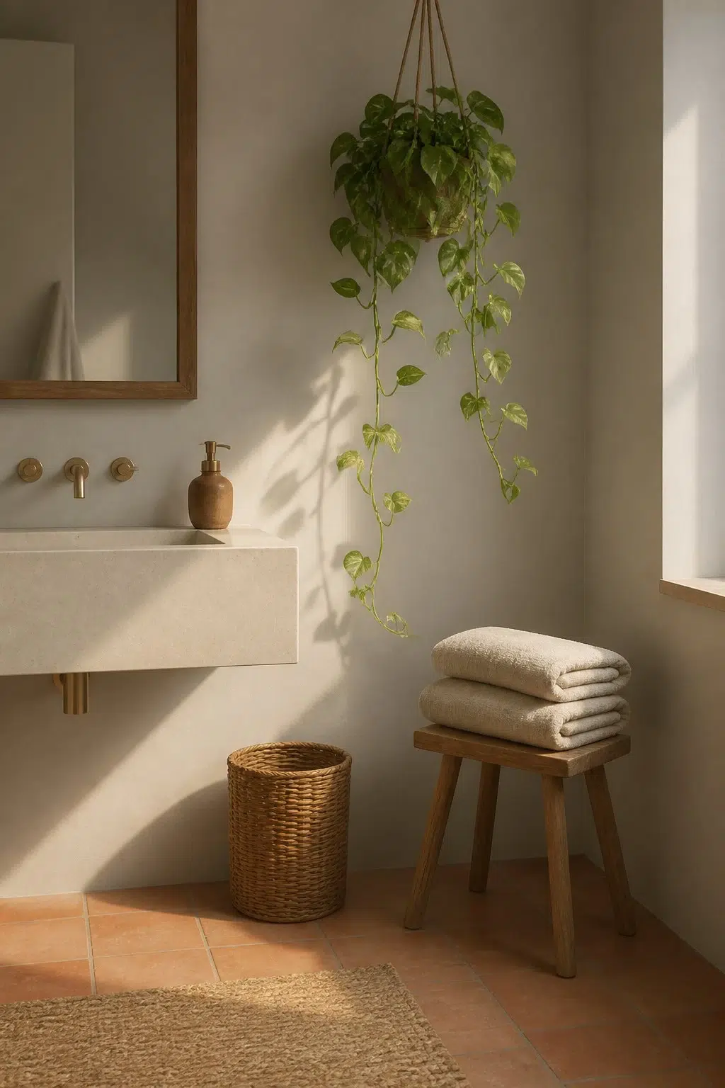 Allegory — earthy bathroom