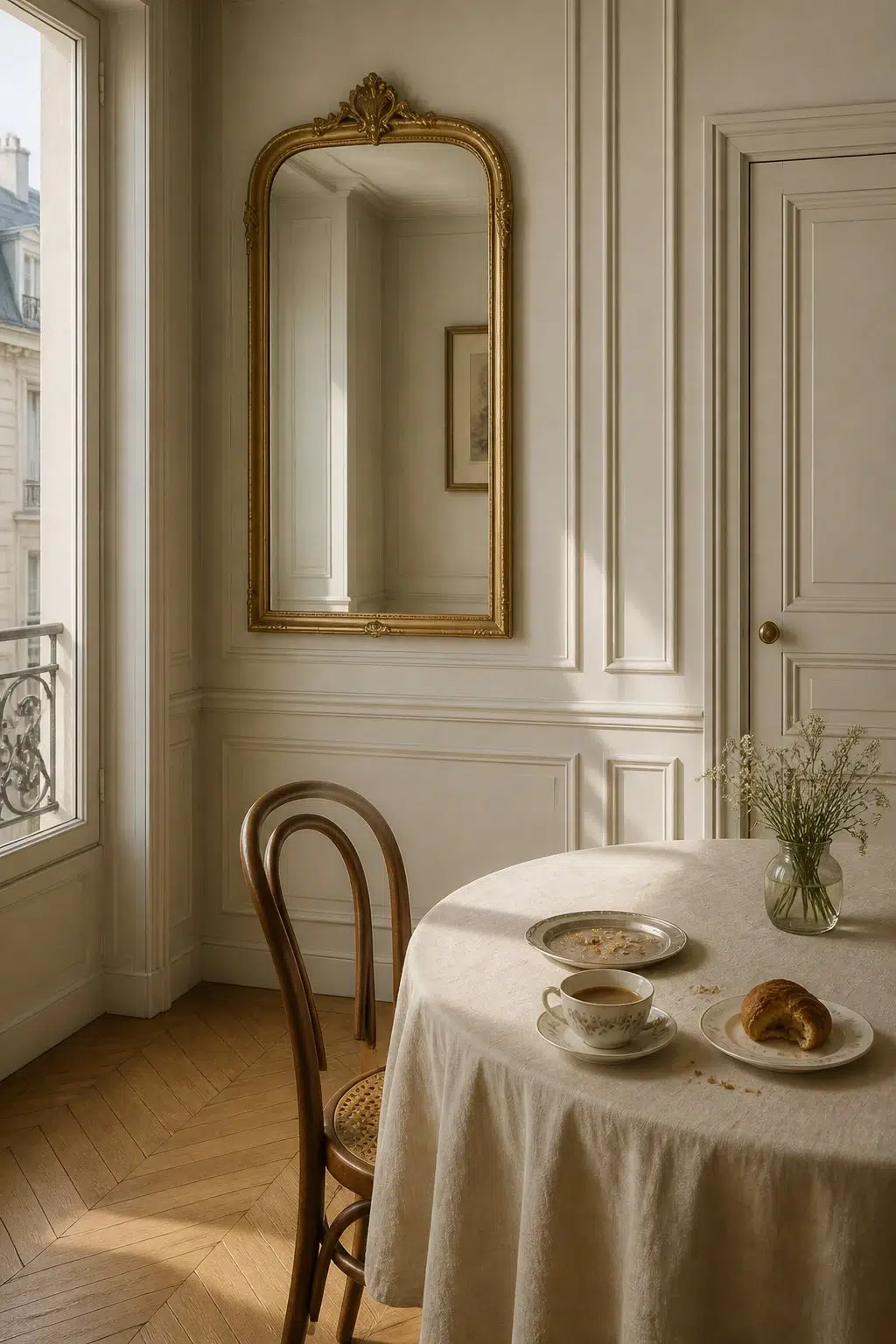Allegory paint in a parisian dining room