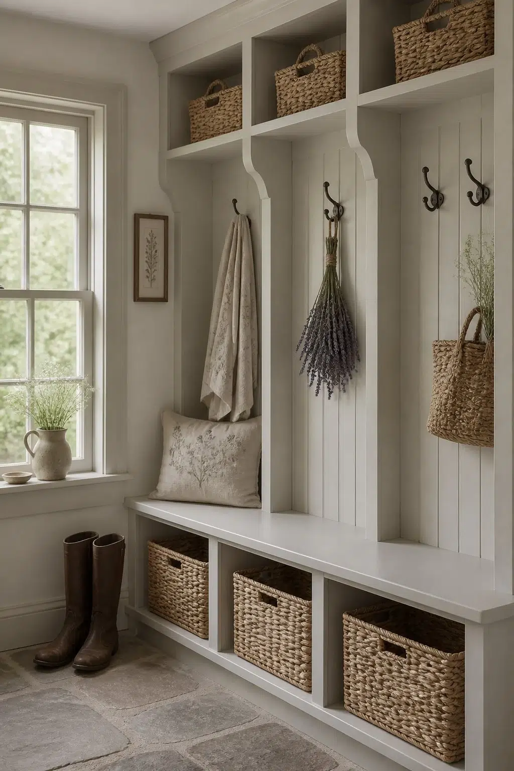 Allegory paint in a cottagecore mudroom