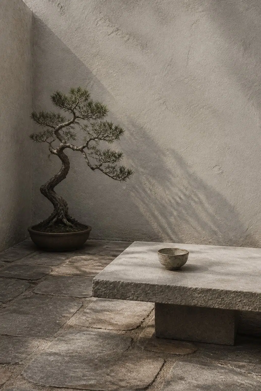 wabi-sabi patio featuring Allegory by Sherwin-Williams