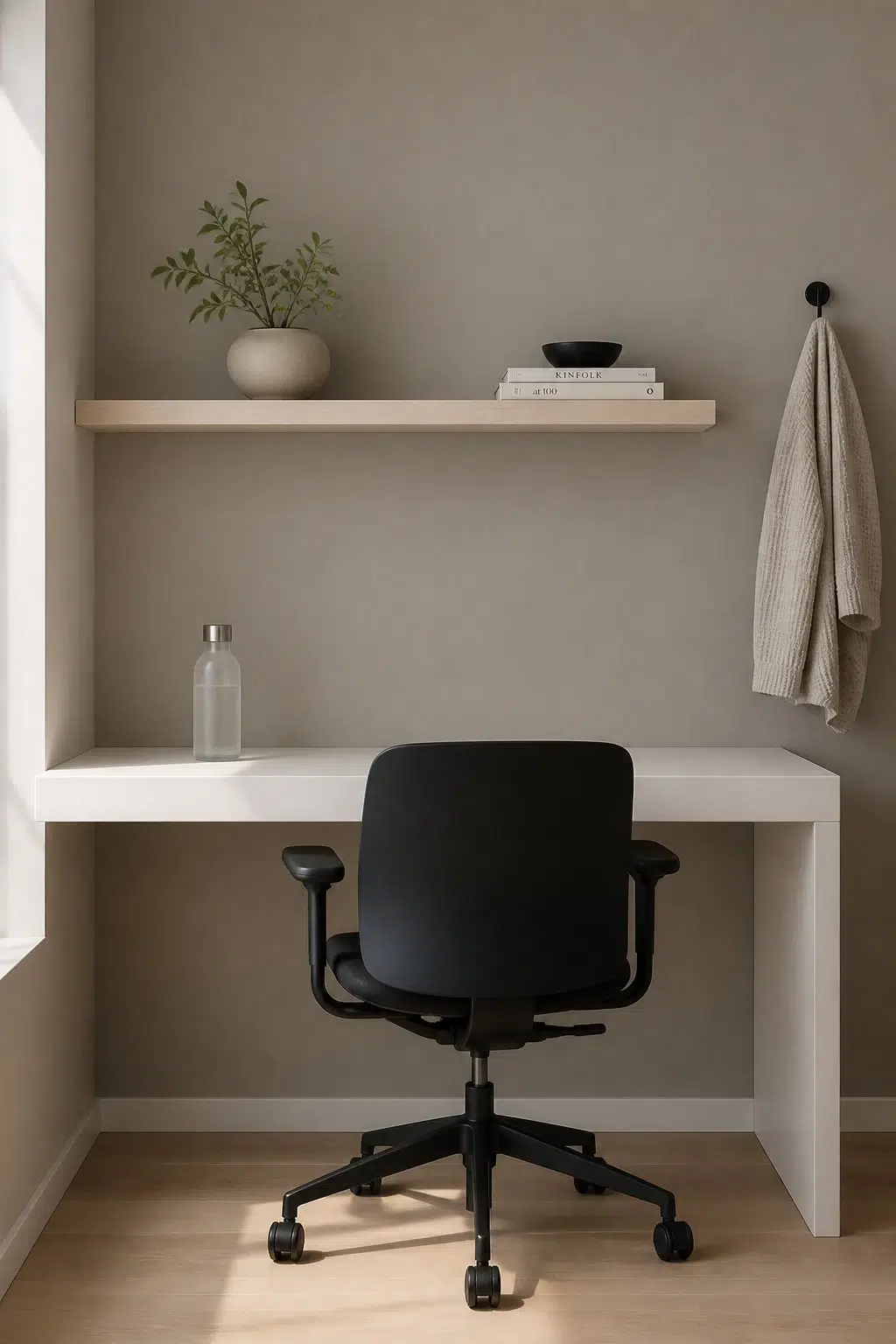 Sherwin-Williams Alloy in a minimalist home office