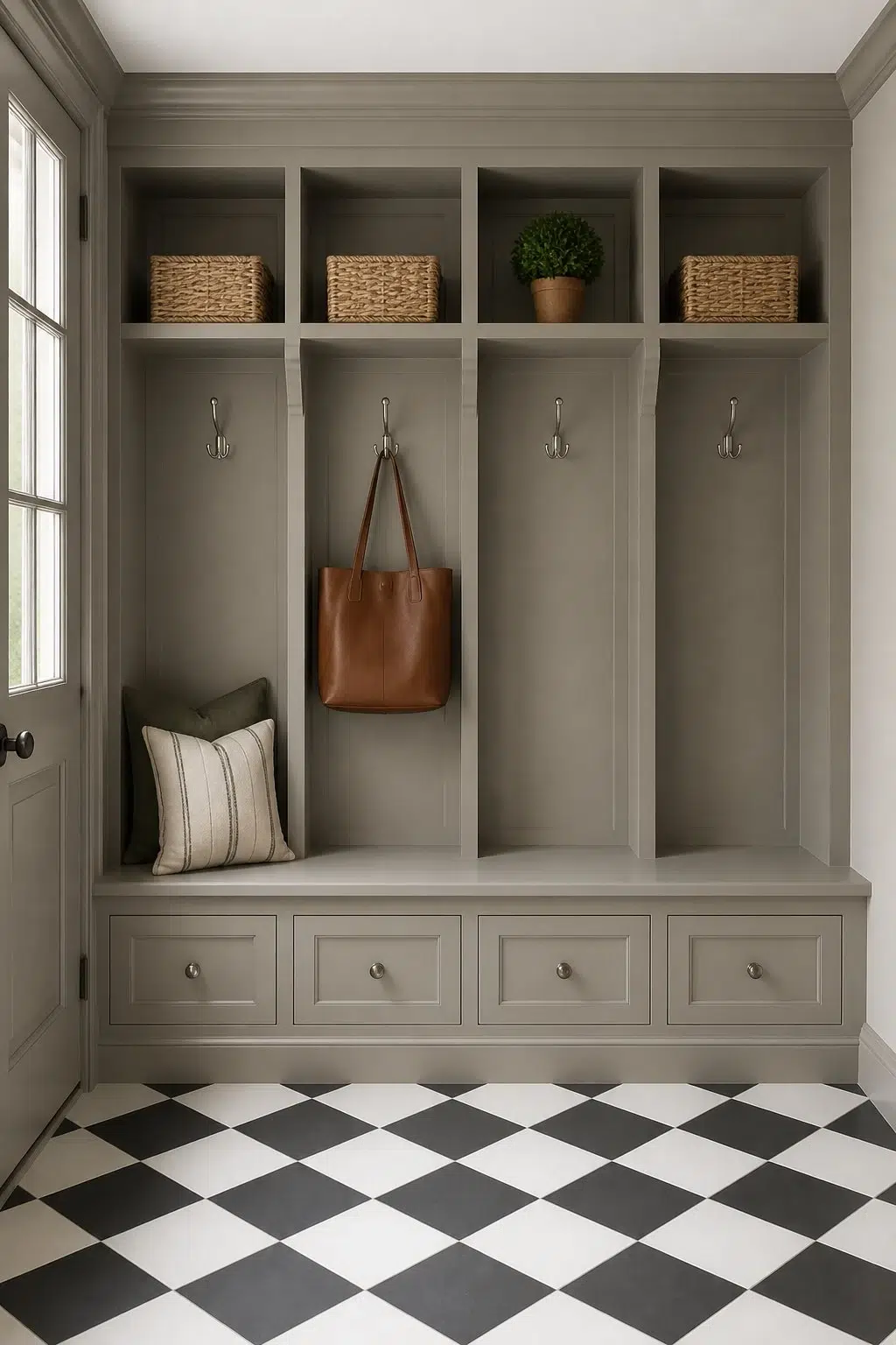 Alloy paint in a classy mudroom