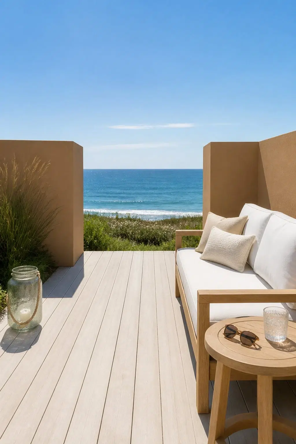 coastal patio featuring Almond Roca by Sherwin-Williams