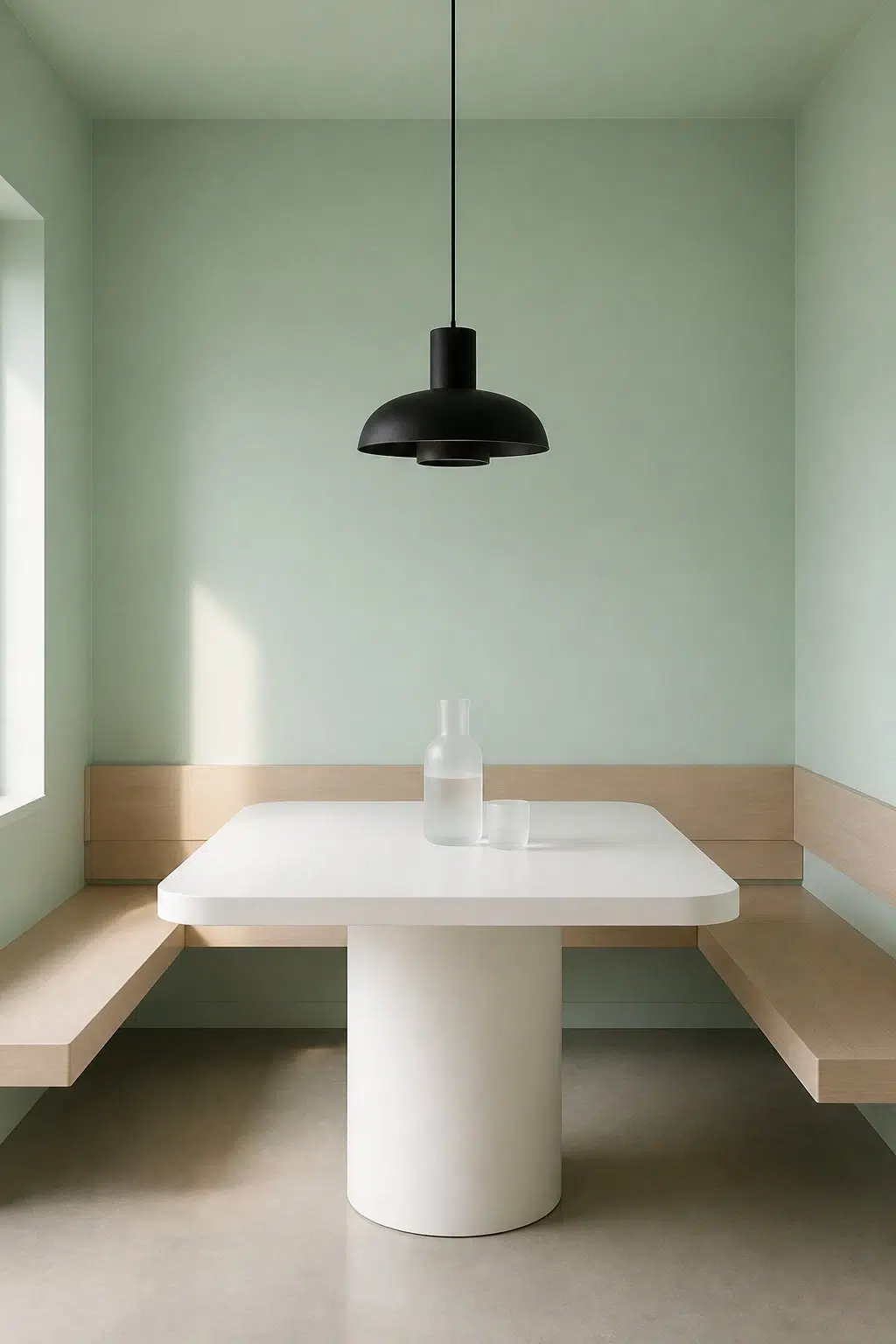 Aloe paint in a minimalist dining room