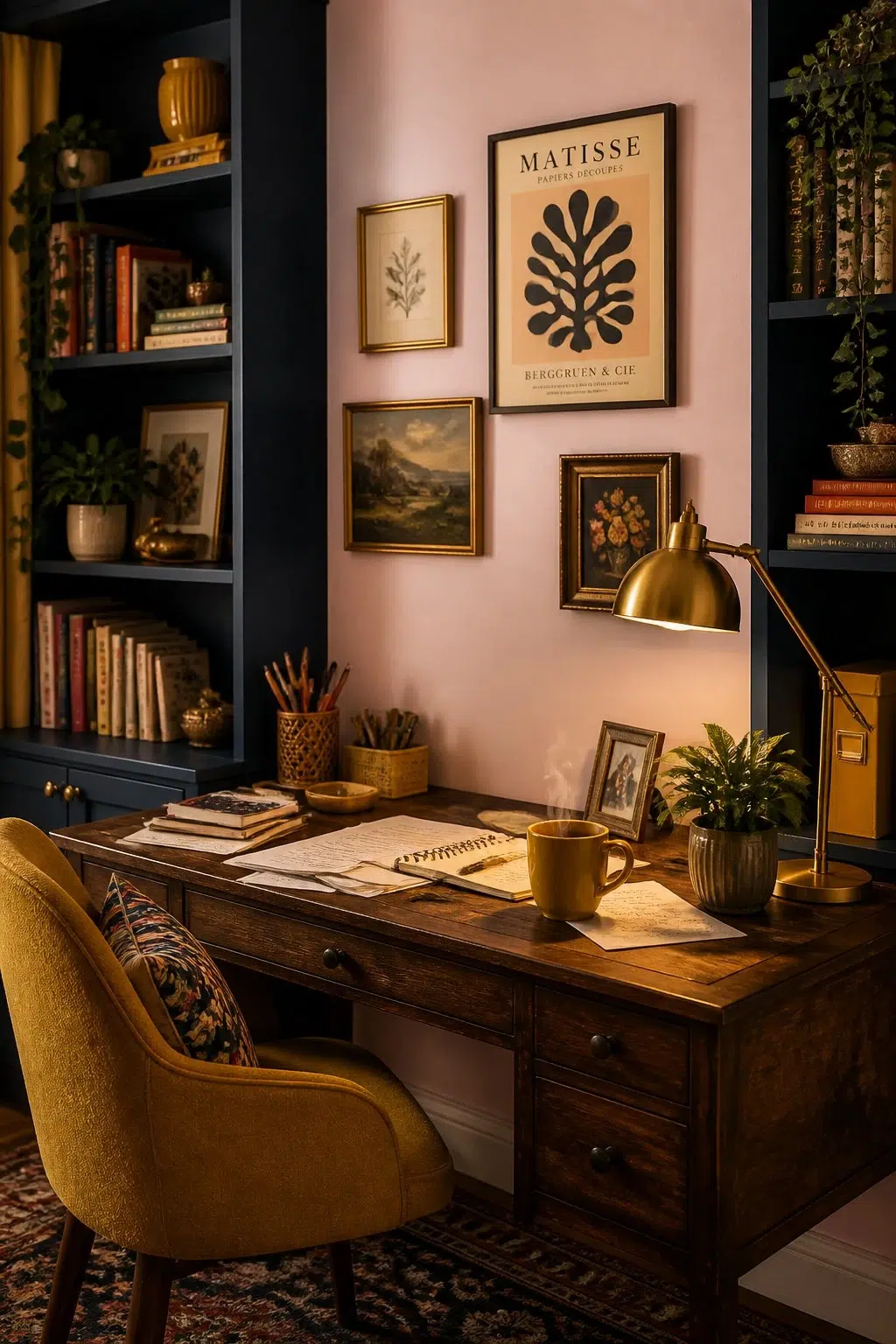 Sherwin-Williams Alyssum in a unique home office