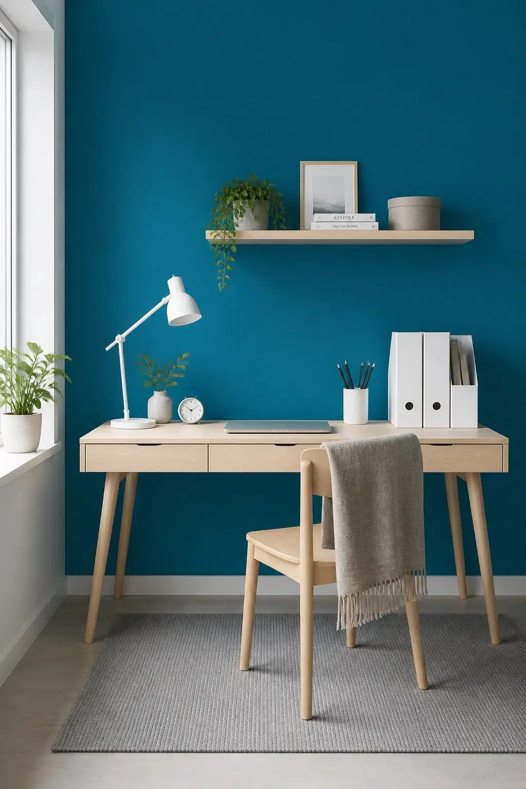 Sherwin-Williams Amalfi in a scandinavian home office