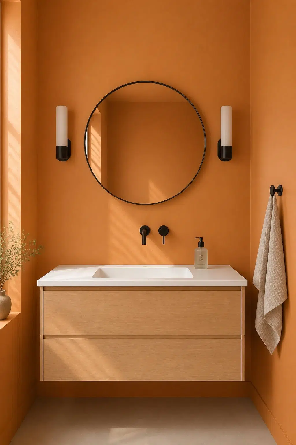 Amber Wave — minimalist bathroom