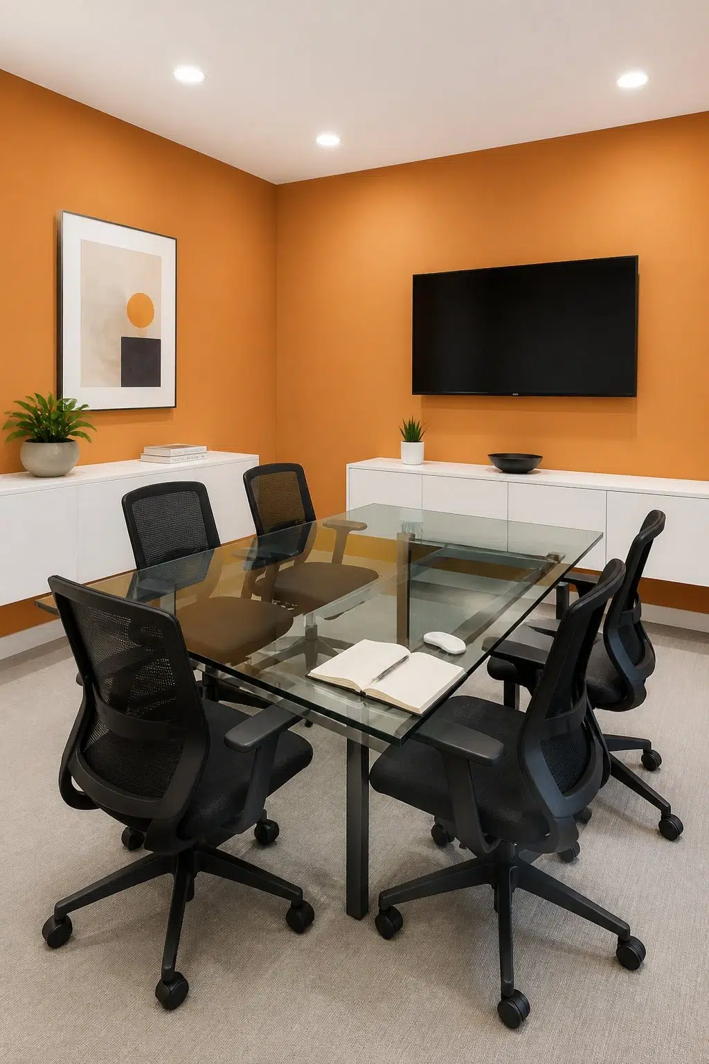 Amber Wave paint in a contemporary dining room