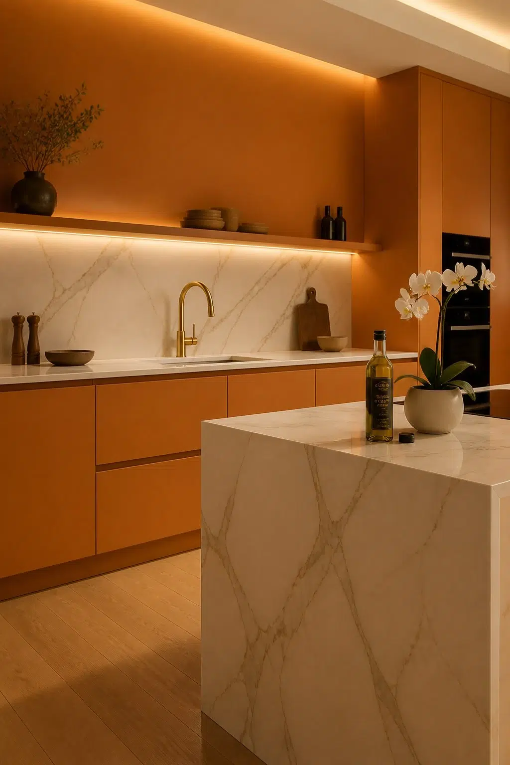 Amber Wave — modern luxury kitchen