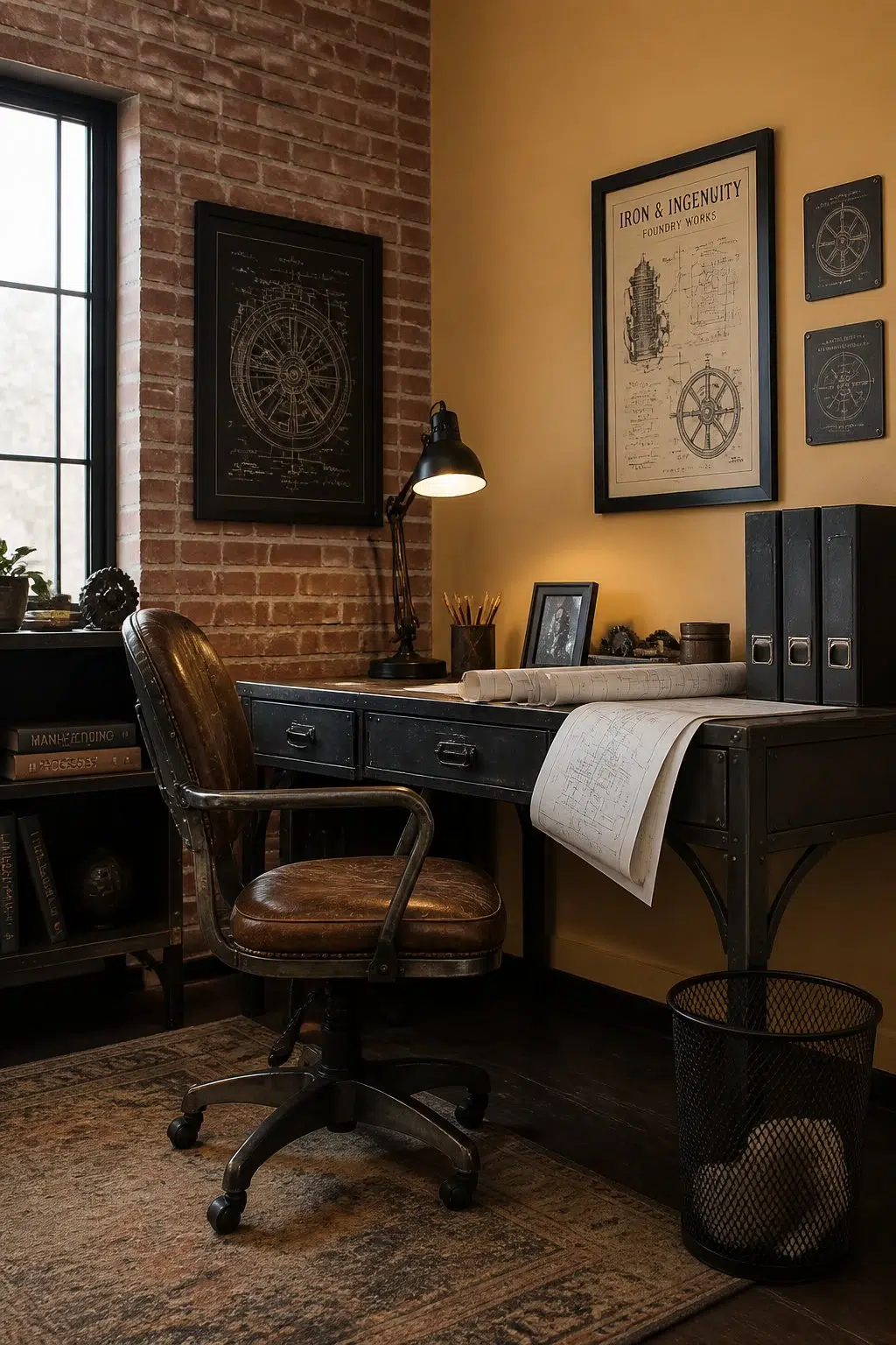 Sherwin-Williams Anjou Pear in a industrial home office