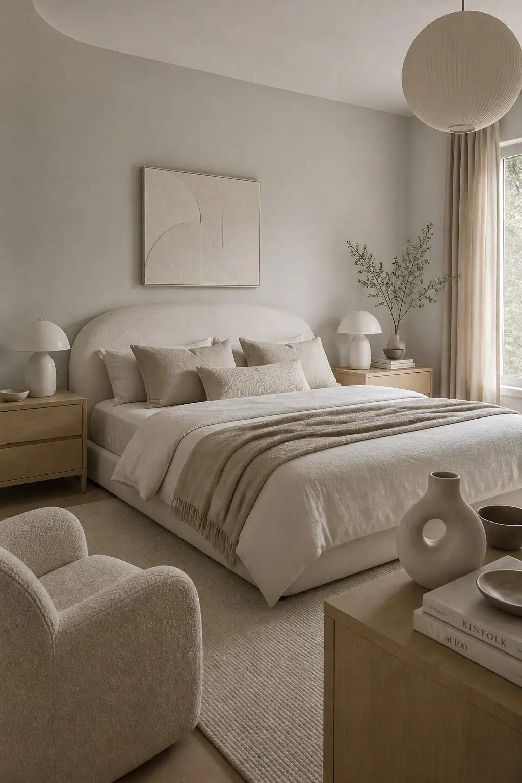 A organic modern bedroom painted in Antimony