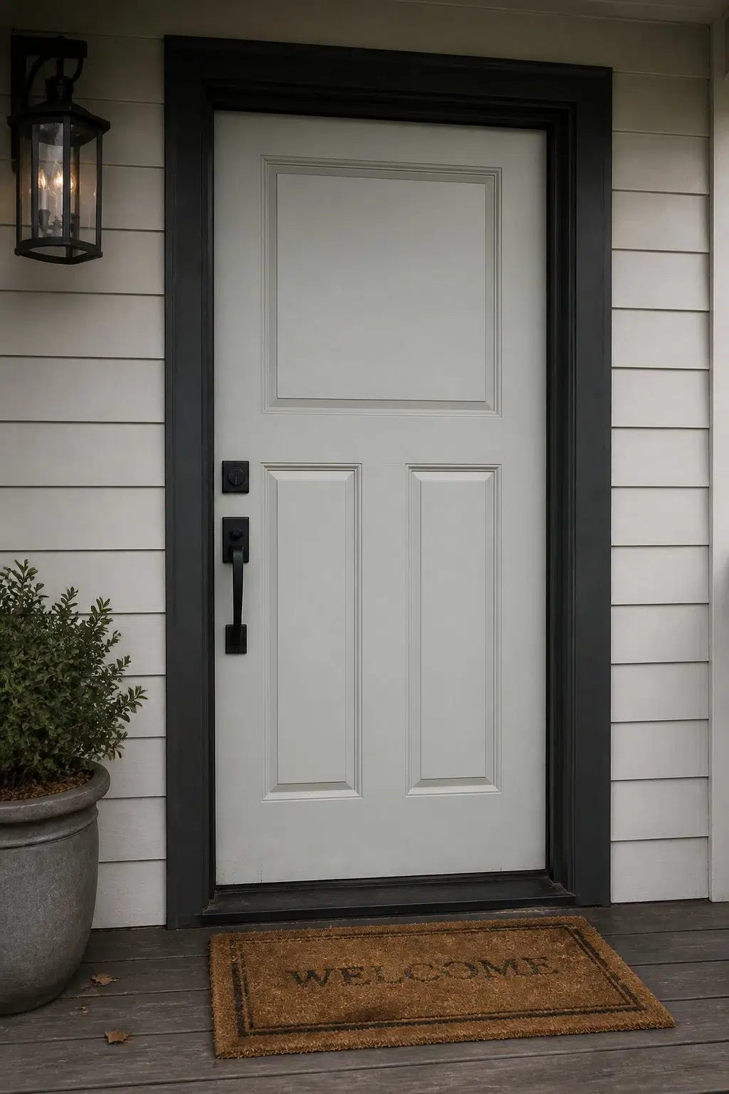 bold front door featuring Antimony by Sherwin-Williams