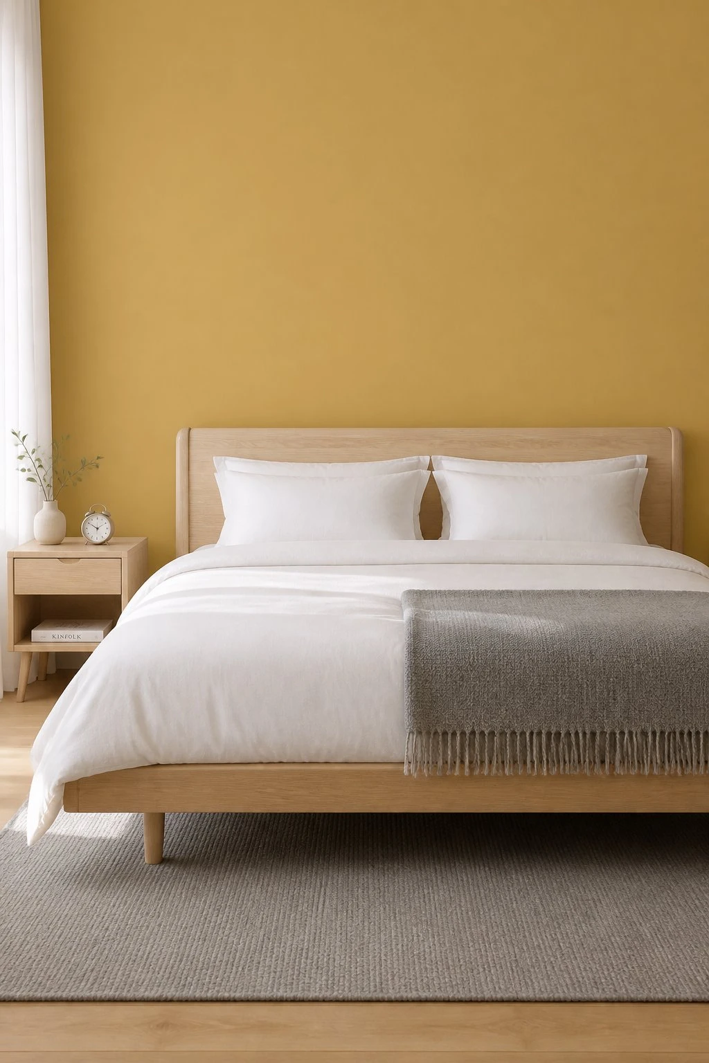 A scandinavian bedroom painted in Antiquity