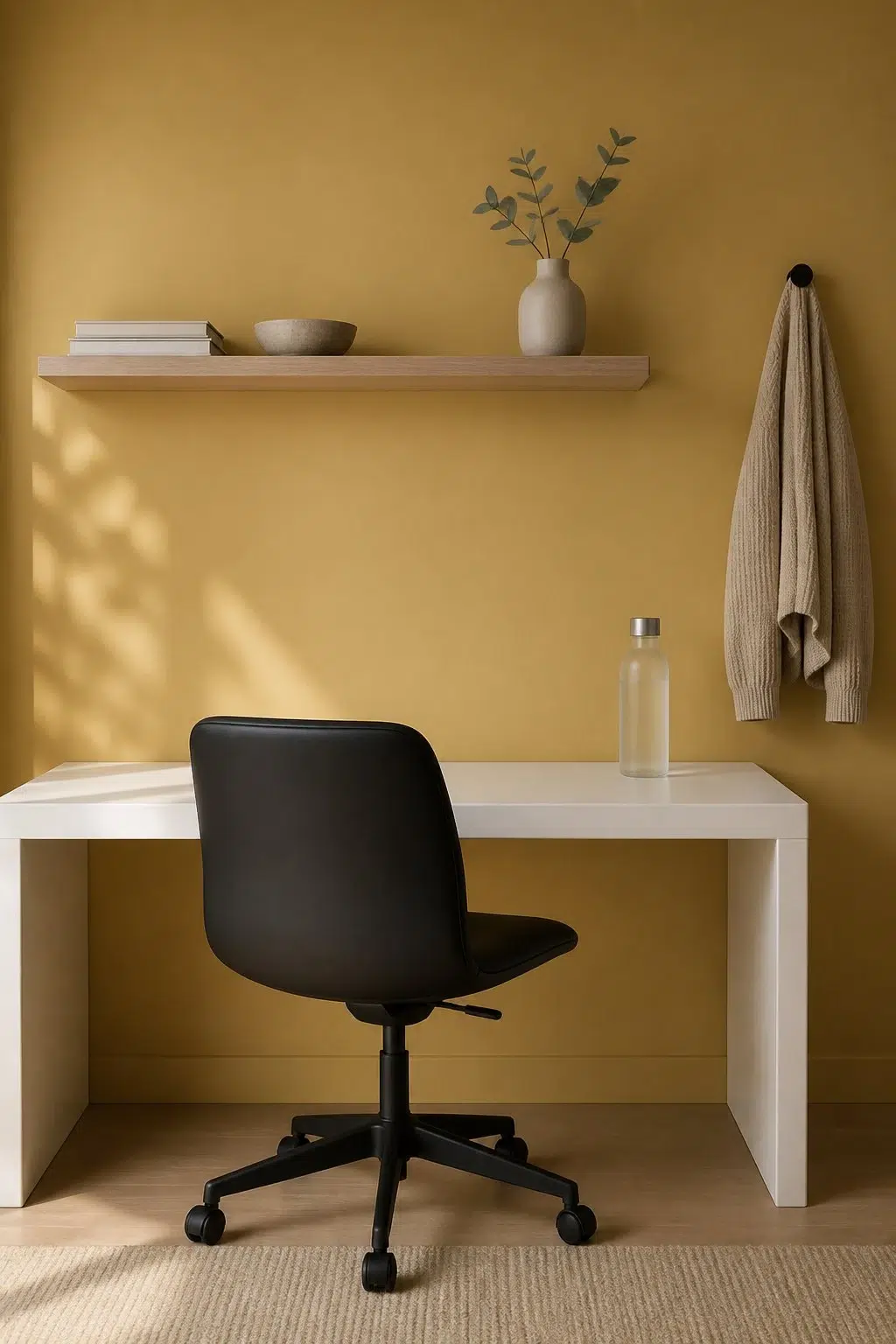 Sherwin-Williams Antiquity in a minimalist home office
