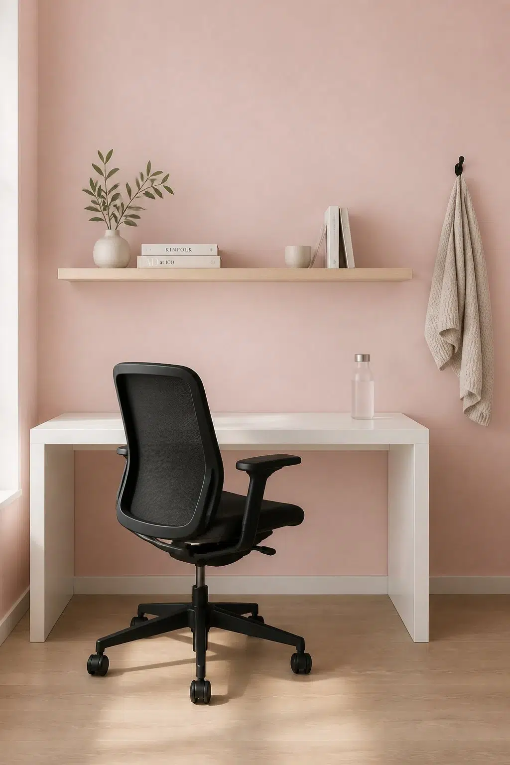 Sherwin-Williams Appleblossom in a minimalist home office