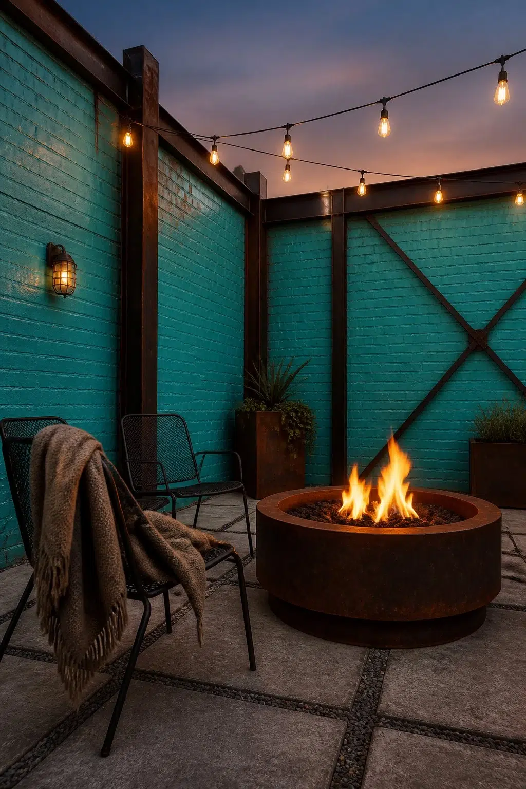 industrial patio featuring Aquarium by Sherwin-Williams
