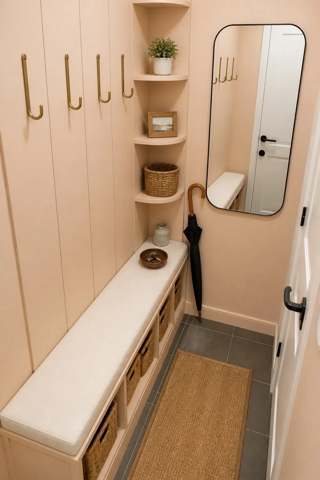 Aristocrat Peach — small mudroom
