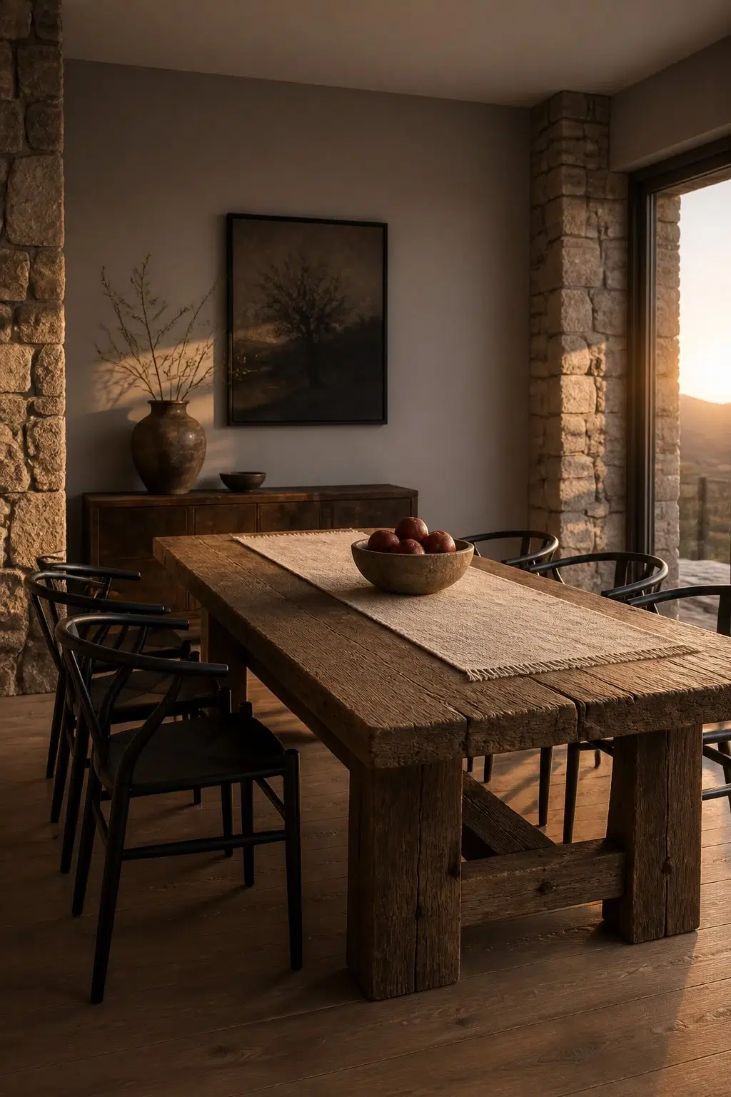 Armadillo paint in a rustic modern dining room