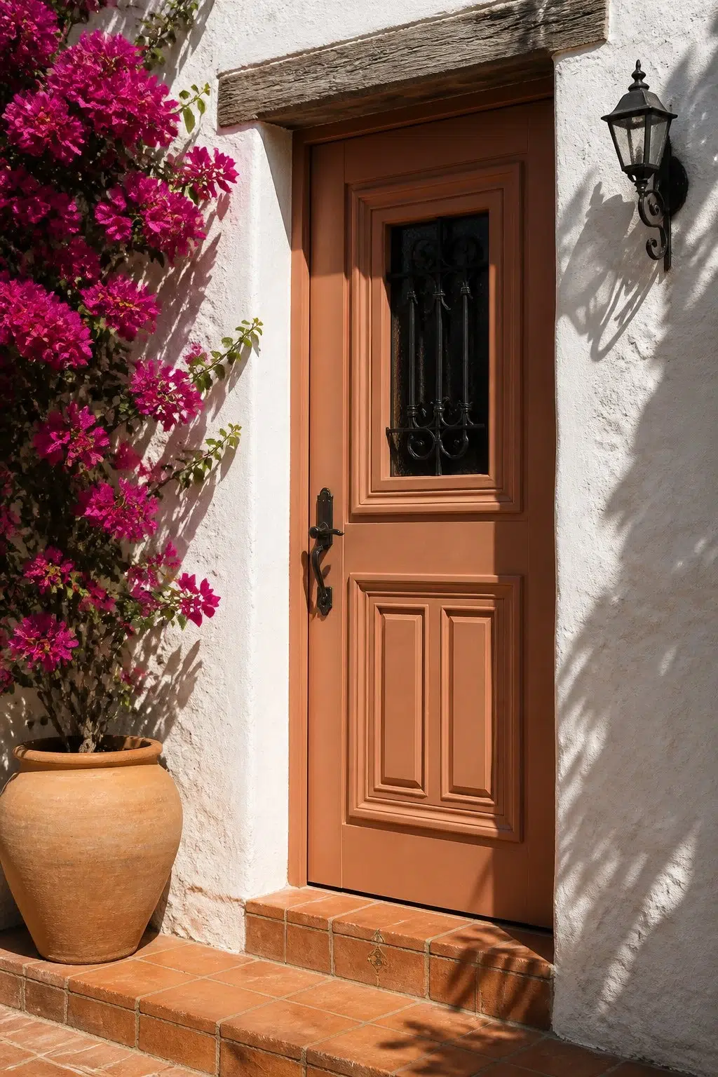 mediterranean front door featuring Armagnac by Sherwin-Williams