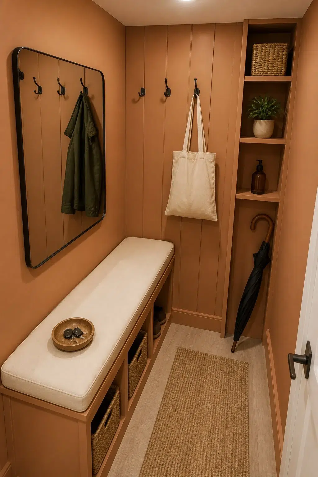 Armagnac paint in a small mudroom