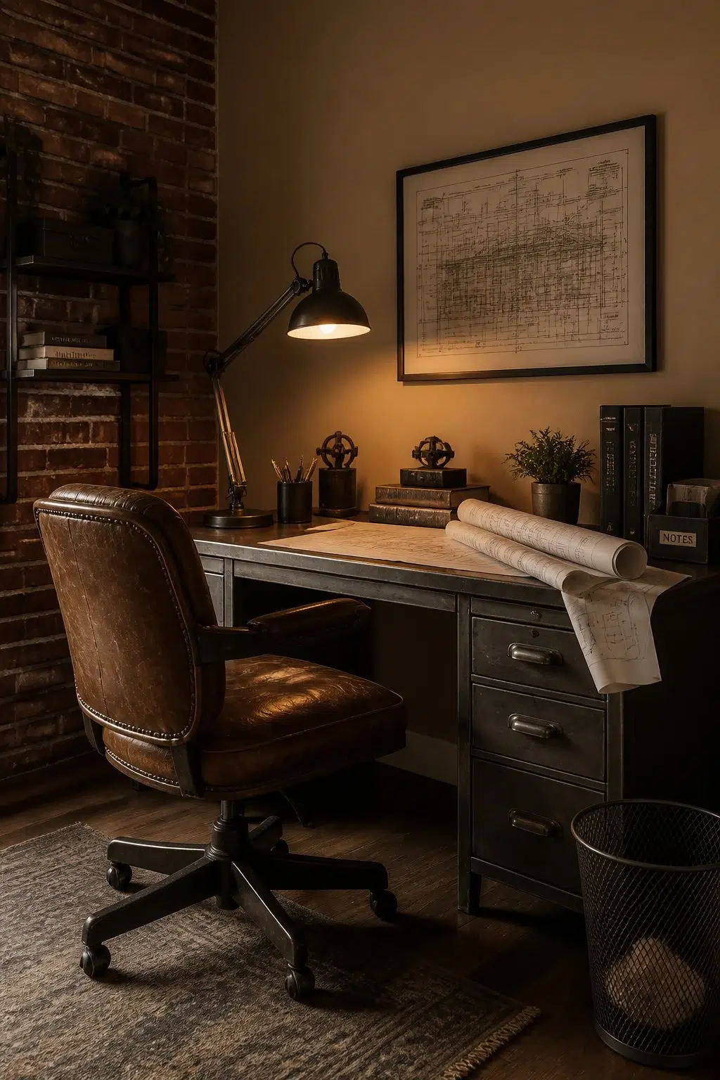 Sherwin-Williams Artifact in a industrial home office