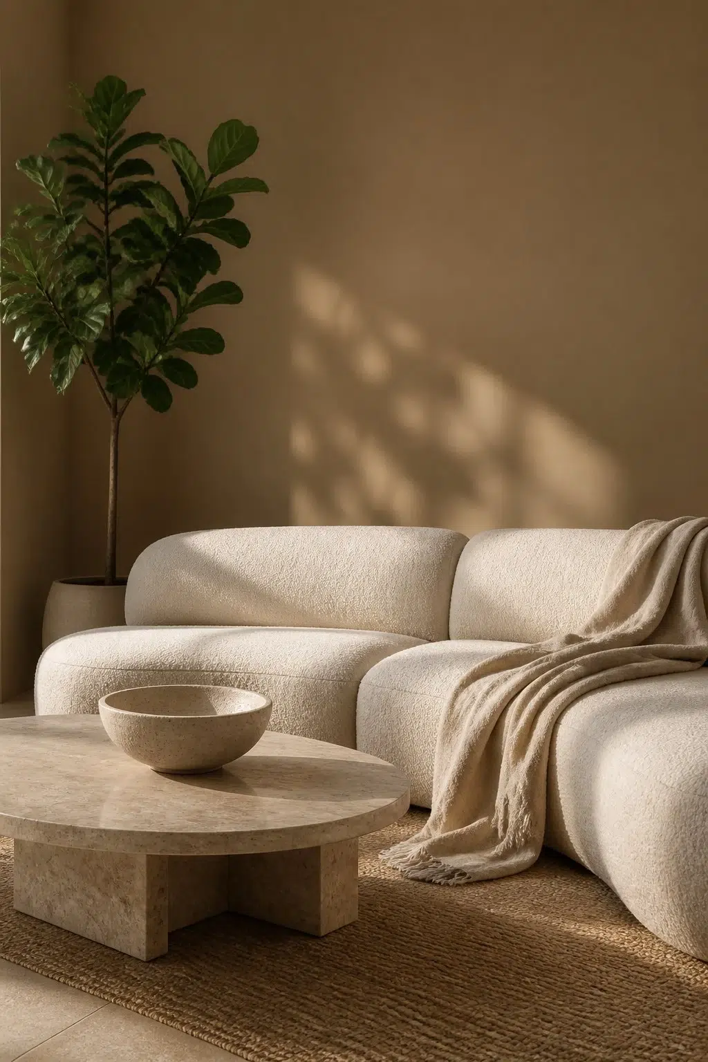 A organic modern living room painted in Artifact