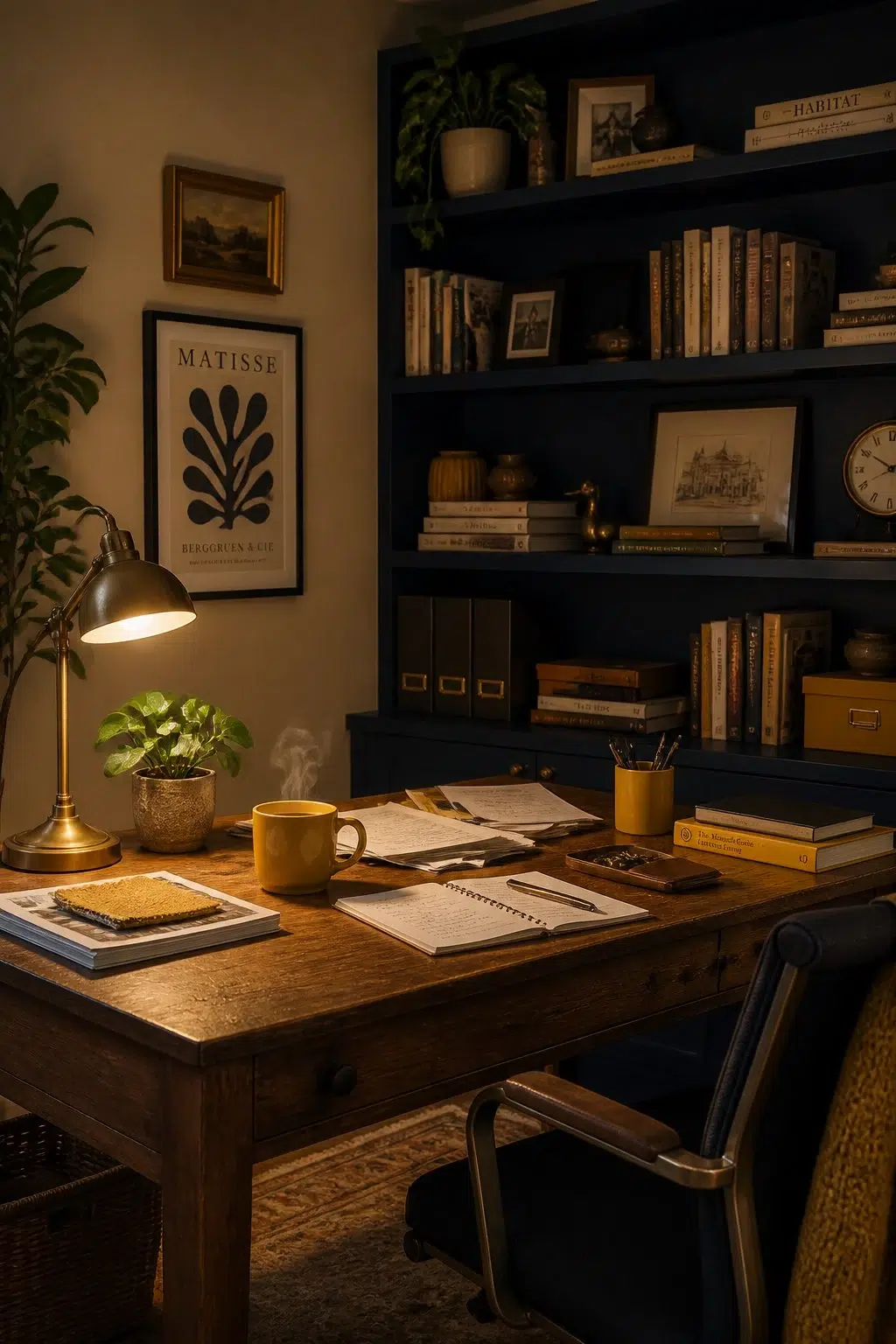 Sherwin-Williams Artisan Tan in a unique home office